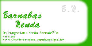 barnabas menda business card